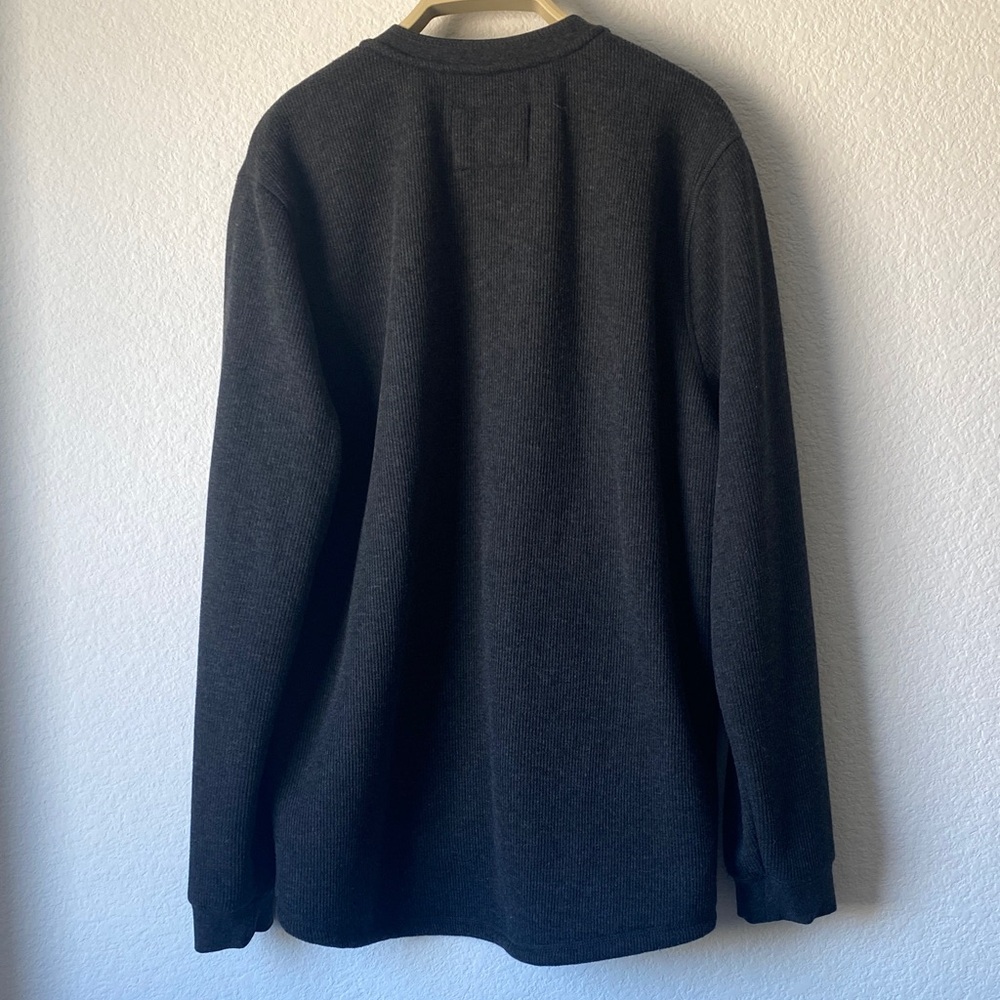 Men's Charcoal Henley Sweater - Picture 2 of 2